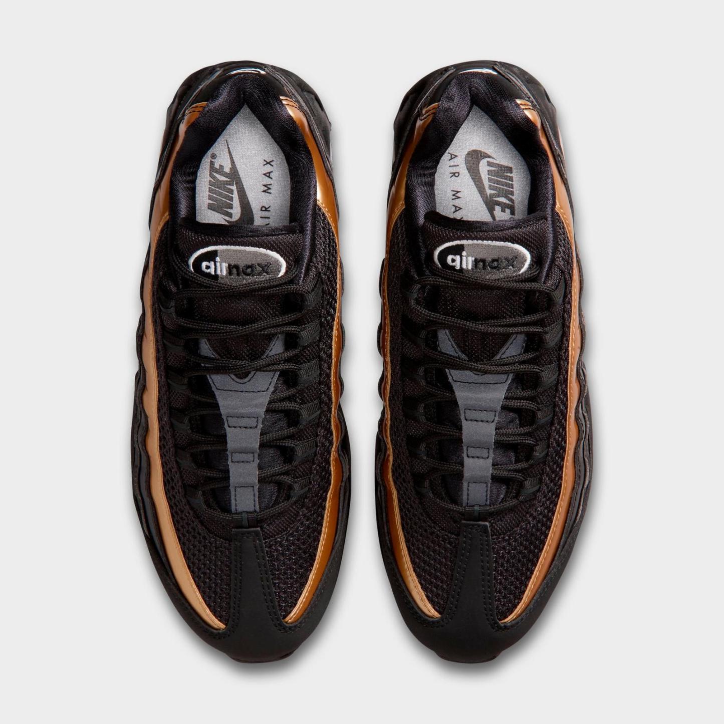 Women's Nike Air Max 95 Big Bubble Casual Shoes - Black/Light Charcoal/Metallic Gold/Sail