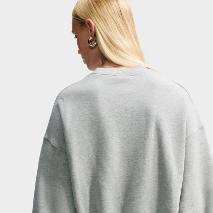 Women's Nithtke Studio Fleece Medium Weight Oversized Cropped Crewneck Sweatshirt - Dark Grey Heather/Sail