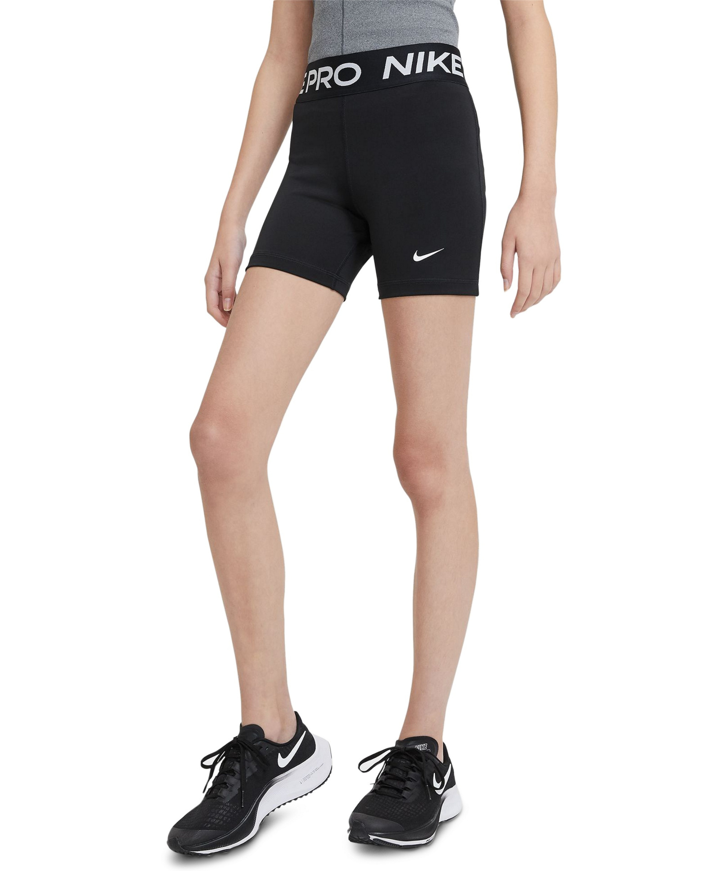 Nike Girls' 7-16 Pro Elastic Waist 3" Shorts - Black