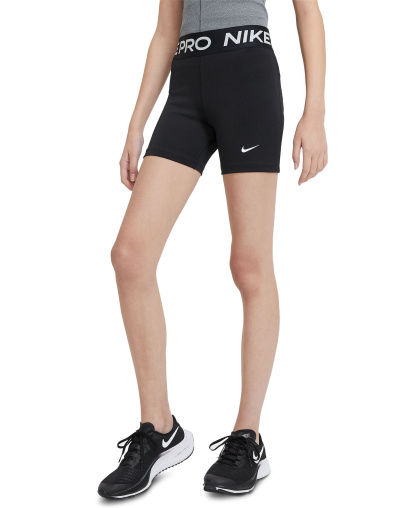 Nike Girls' 7-16 Pro Elastic Waist 3" Shorts - Black
