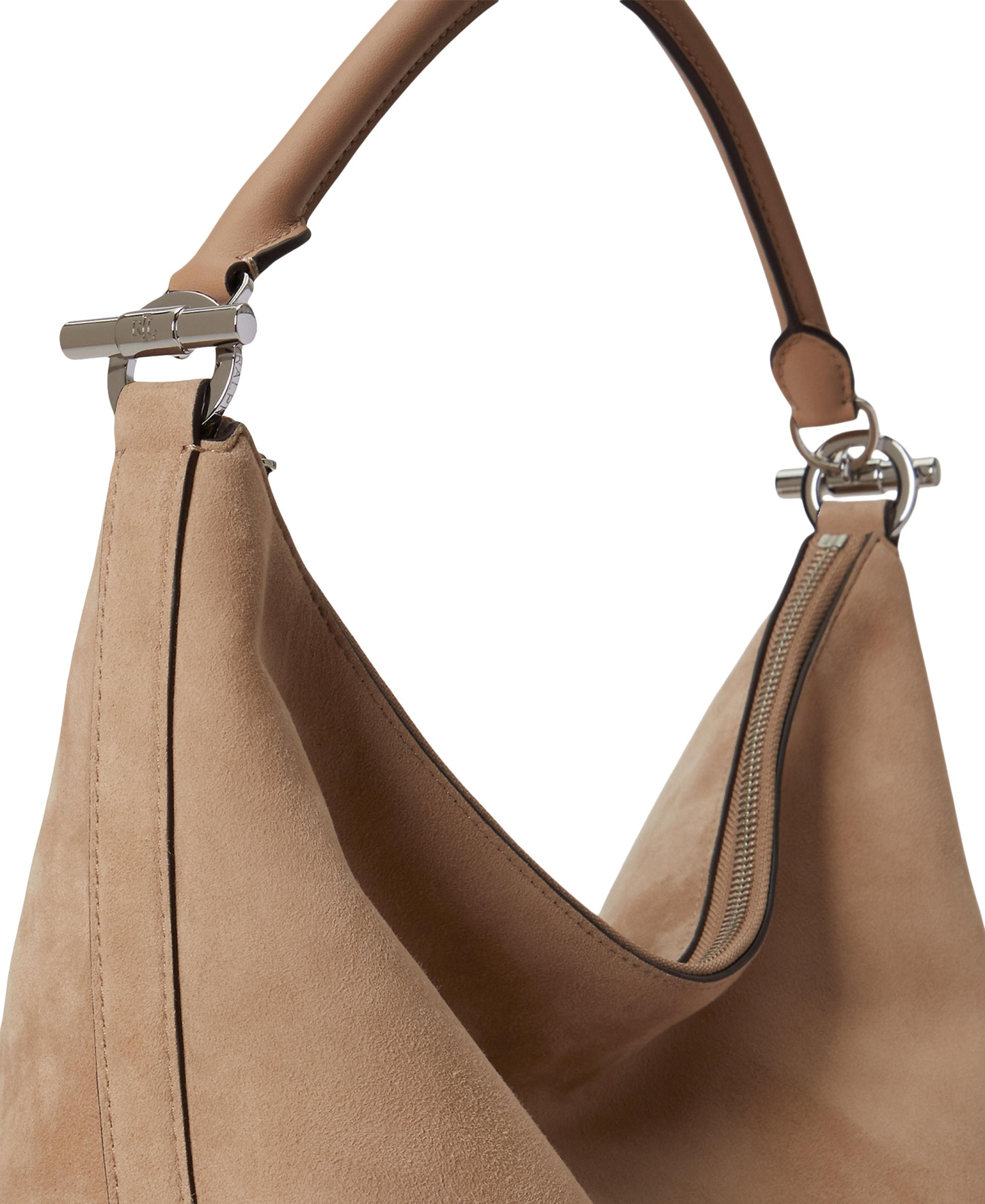 Lauren Ralph Lauren Blaike Large Suede Shoulder Bag - Tan