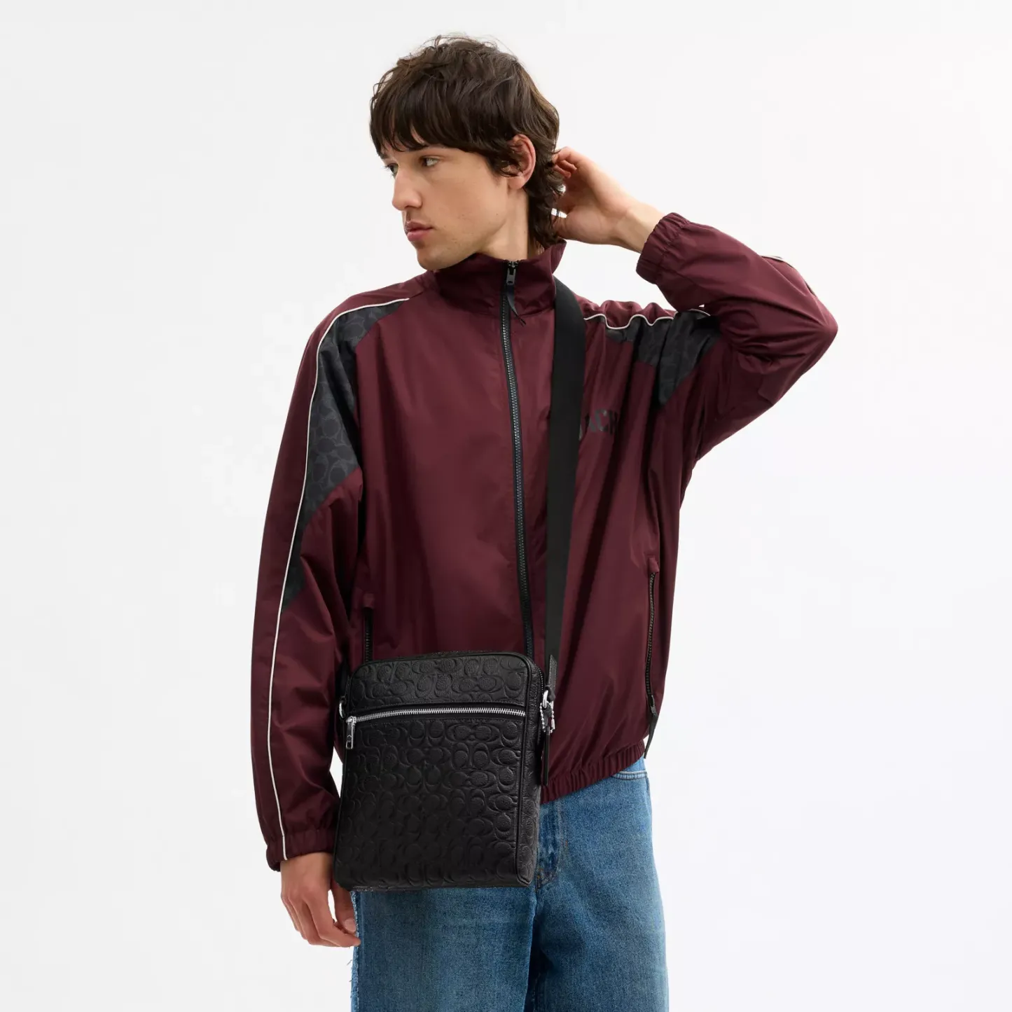 Tristan Crossbody Bag 22 In Signature Leather - Silver/Black - view 2