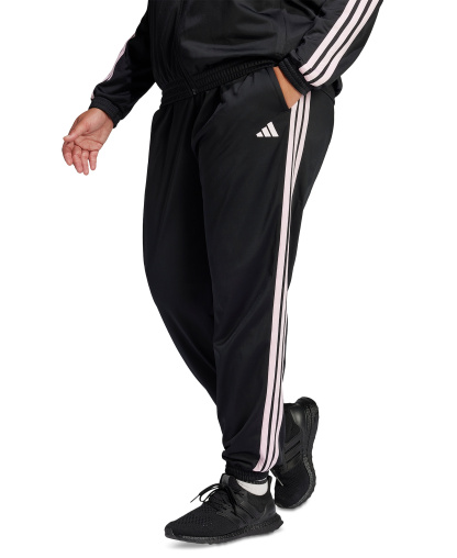 adidas Plus Size Tricot 3-Stripes Track Pants - Black/Clear Pink