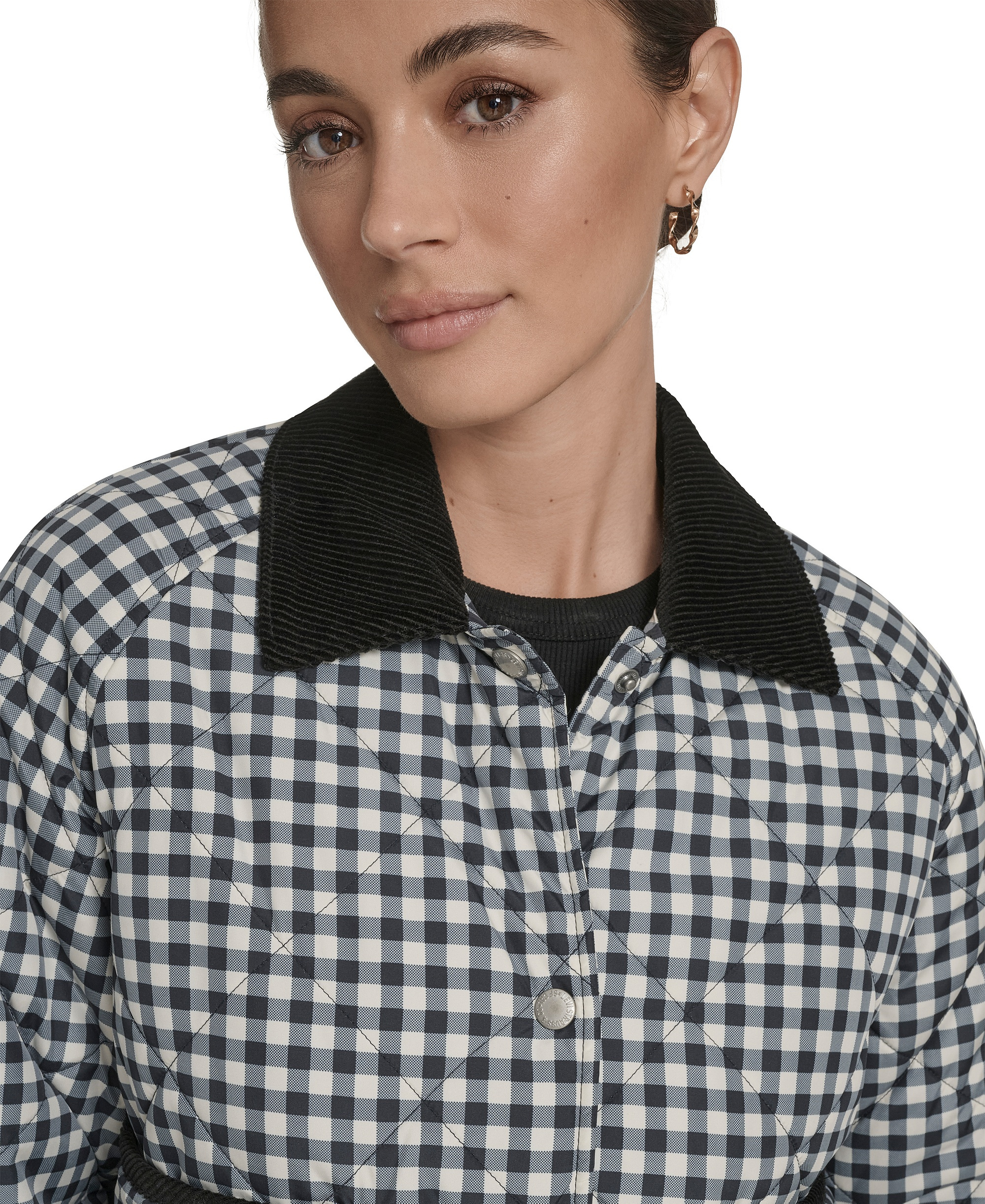Levi's Women's Diamond Quilted Jacket - Black/white Gingham