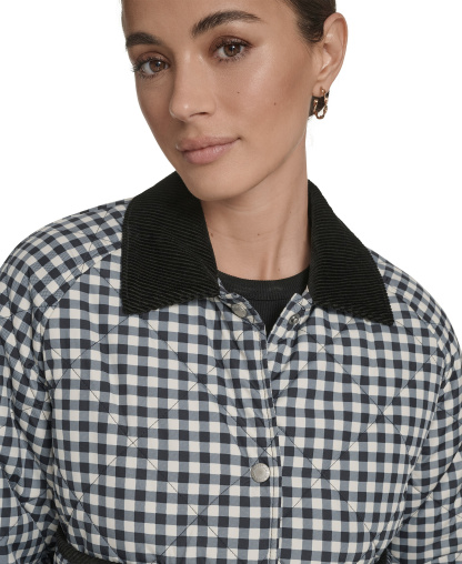 Levi's Women's Diamond Quilted Jacket - Black/white Gingham