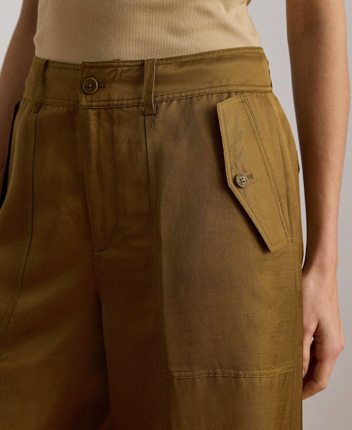 Lauren Ralph Lauren Women's Shantung Barrel Cargo Pants - Tobacco Bronze