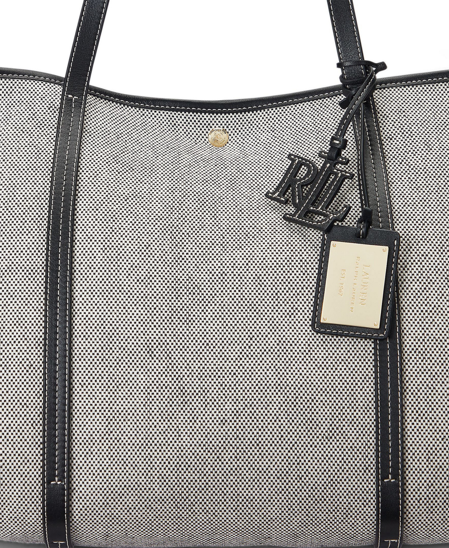 Lauren Ralph Lauren Canvas & Leather Emerie Extra Large Tote Bag - Black