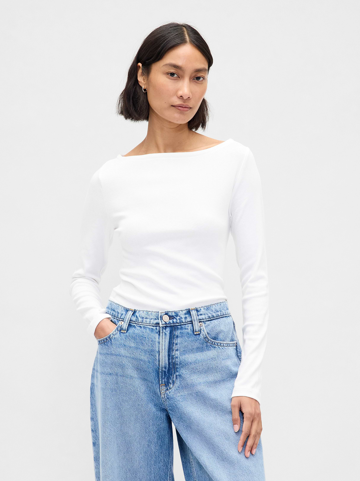 Modern Boatneck T-Shirt - Fresh white