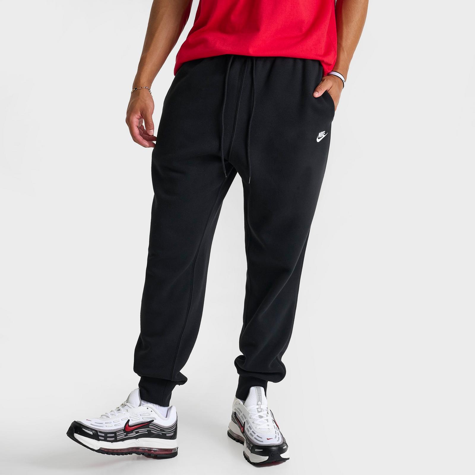 Men's Nike Club Fleece Premium Jogger Pants - Black/Black/White
