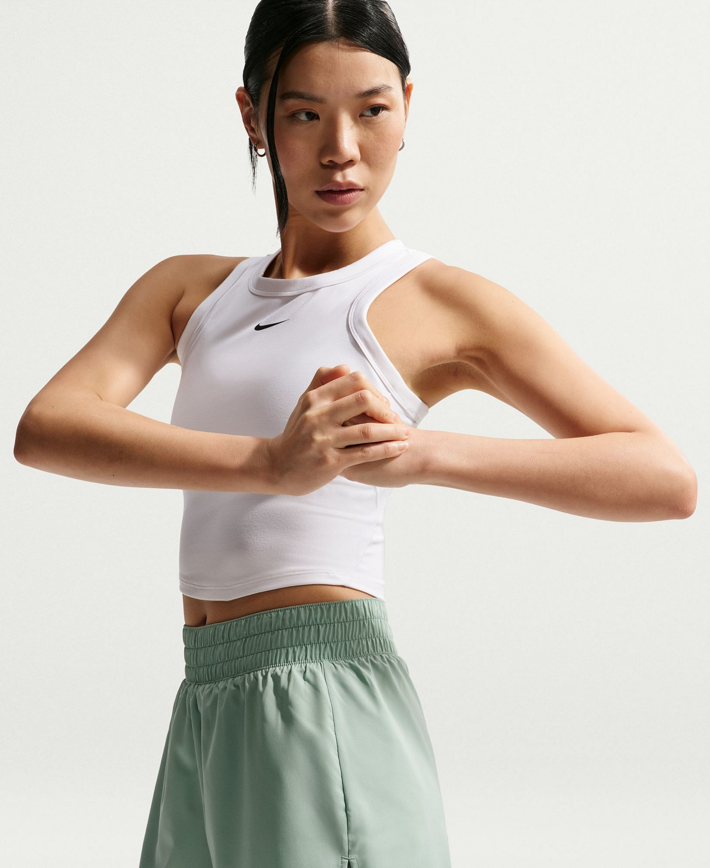 Nike Women's One Dri-Fit High-Waist 2-in-1 Shorts - Steam/white