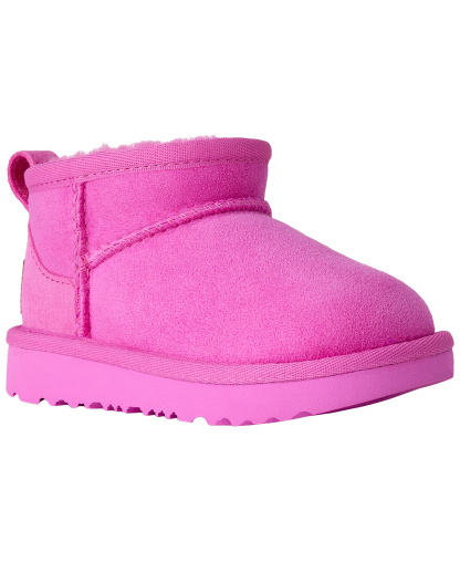 UGG® Toddler Classic Ultra Mini Round Toe Booties - Bright Fuchsia
