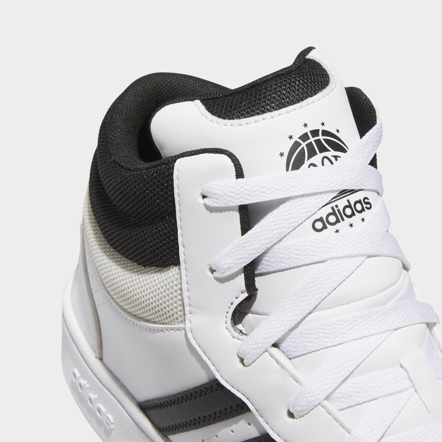 Men's adidas Hoops Classic Mid Casual Shoes - Cloud White/Core Black/Orbit Grey - Detail shot