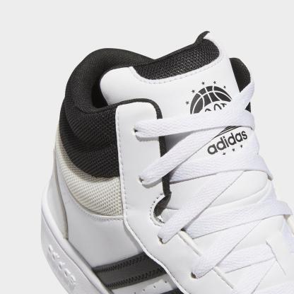 Men's adidas Hoops Classic Mid Casual Shoes - Cloud White/Core Black/Orbit Grey - Detail shot