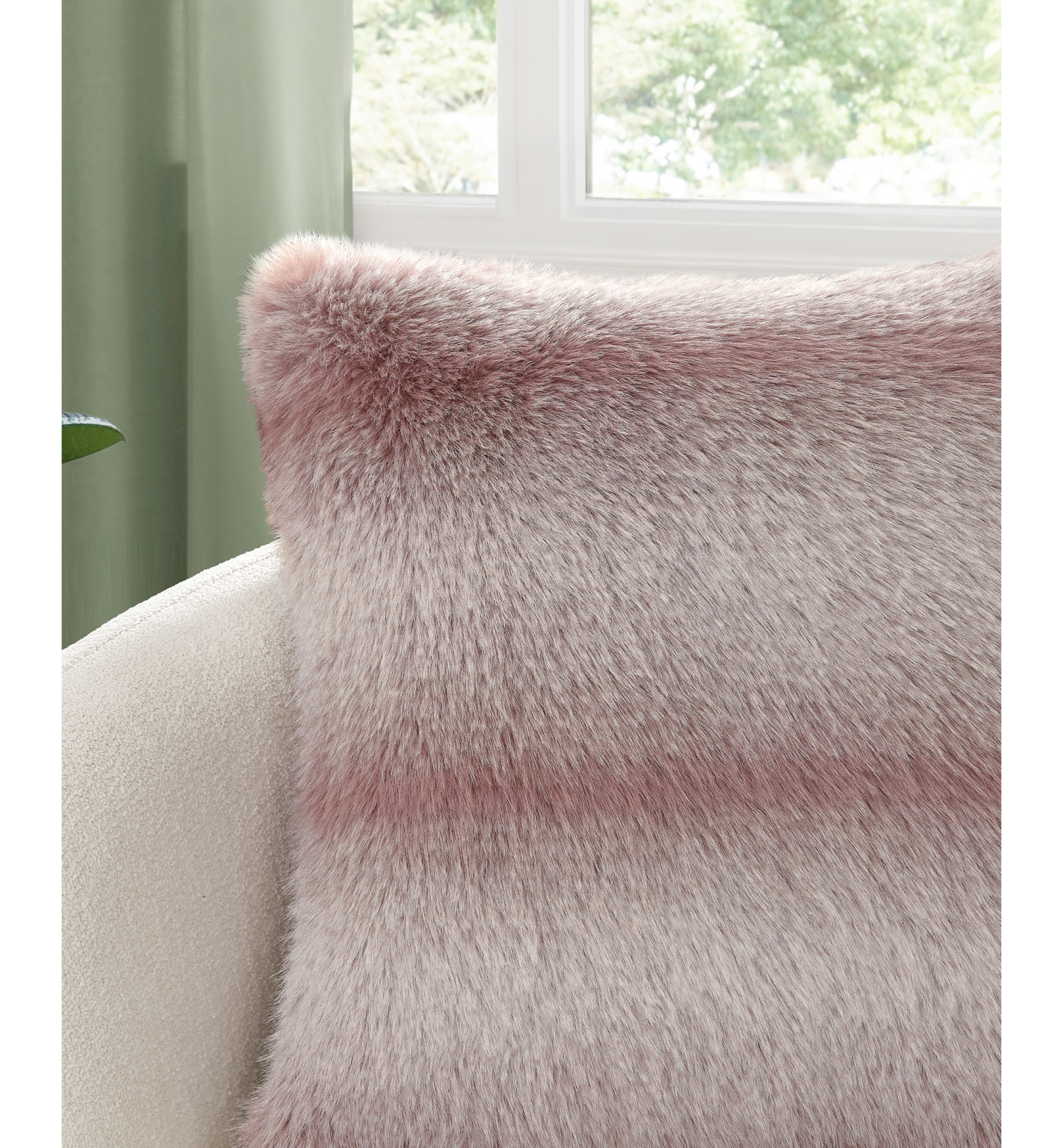 UGG® Clyde Faux Fur Pillow, 20" x 20" - Rosewood, Snow