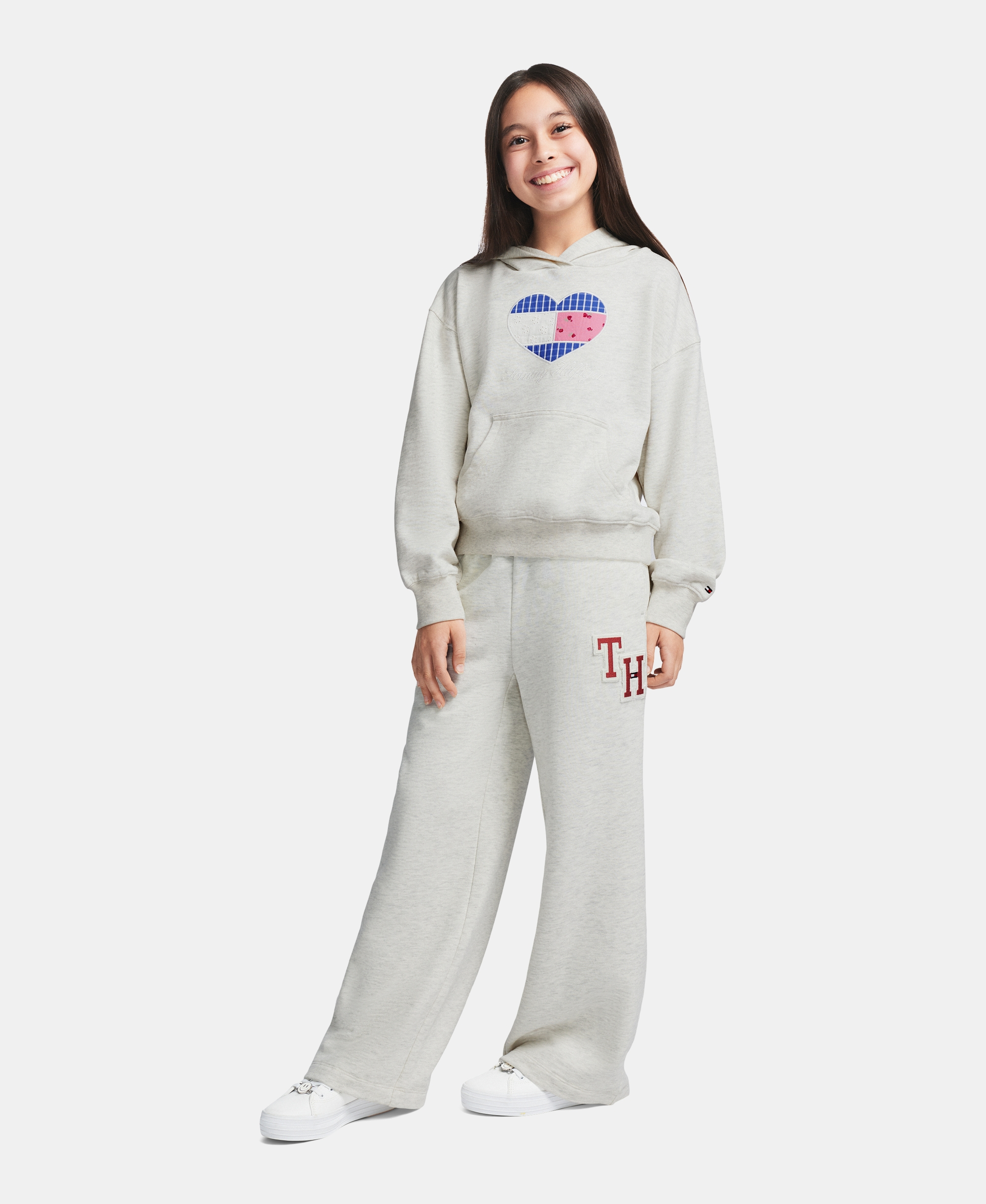 Tommy Hilfiger Girls' 7-16 Long-Sleeve Hoodie - Oat Heather