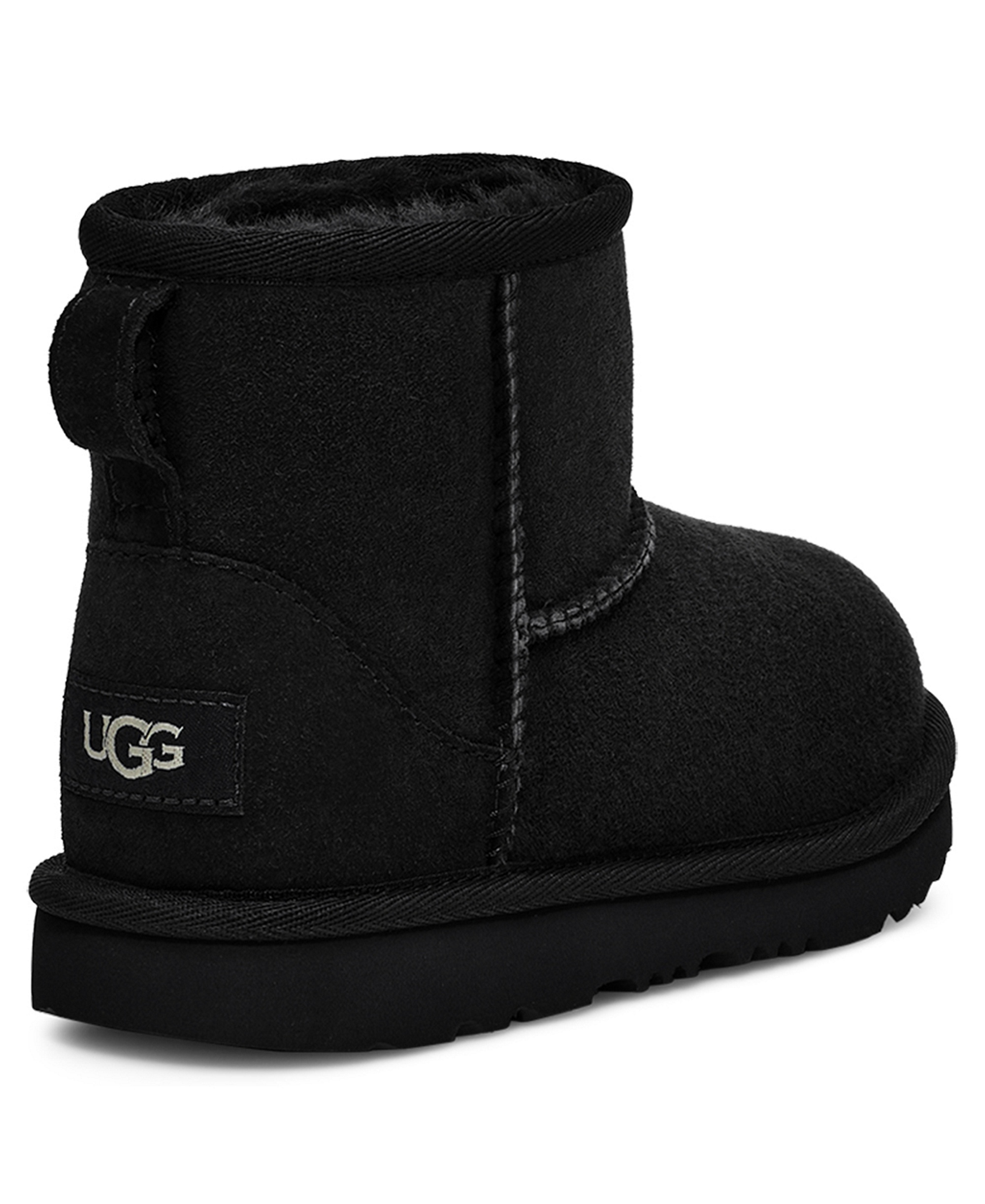 UGG® Toddler Kids Classic Mini II Round Toe Booties - Black