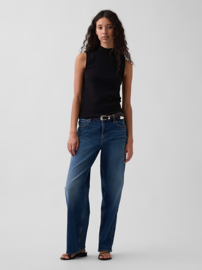 Modern Mockneck Tank Top - Black