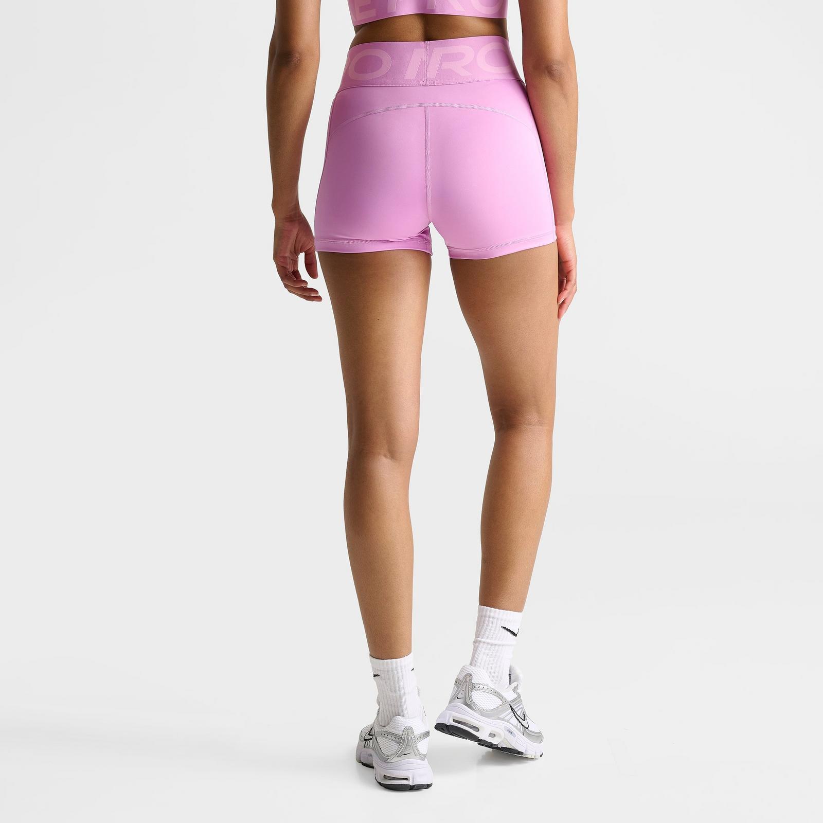 Women's Nike Pro Sculpt High-Waisted 3" Biker Shorts - Light Magenta/White