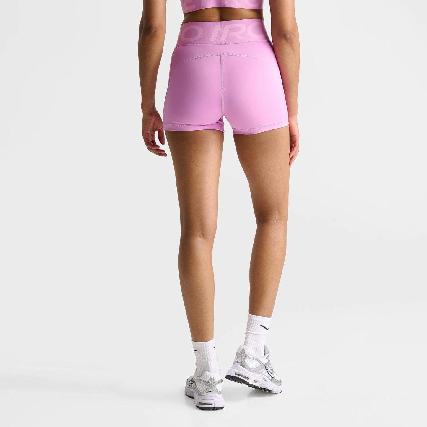 Women's Nike Pro Sculpt High-Waisted 3" Biker Shorts - Light Magenta/White