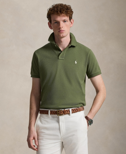 Polo Ralph Lauren Men's Cotton Custom Slim Fit Mesh Polo Shirt - Supply Olive