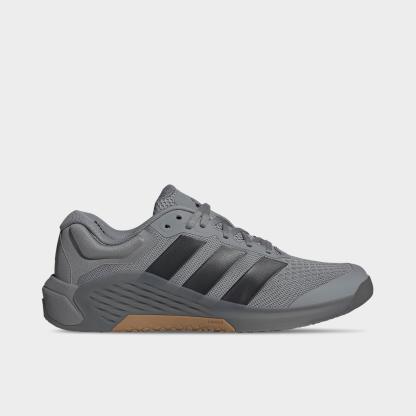 Men's adidas Dropset 4 Training Shoes - Grey/Carbon/Grey - Left shoe facing left. Outside of the shoe.