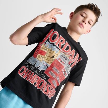 Big Kids' Jordan Infrared Retro Tickets Graphic T-Shirt - Black - view 5