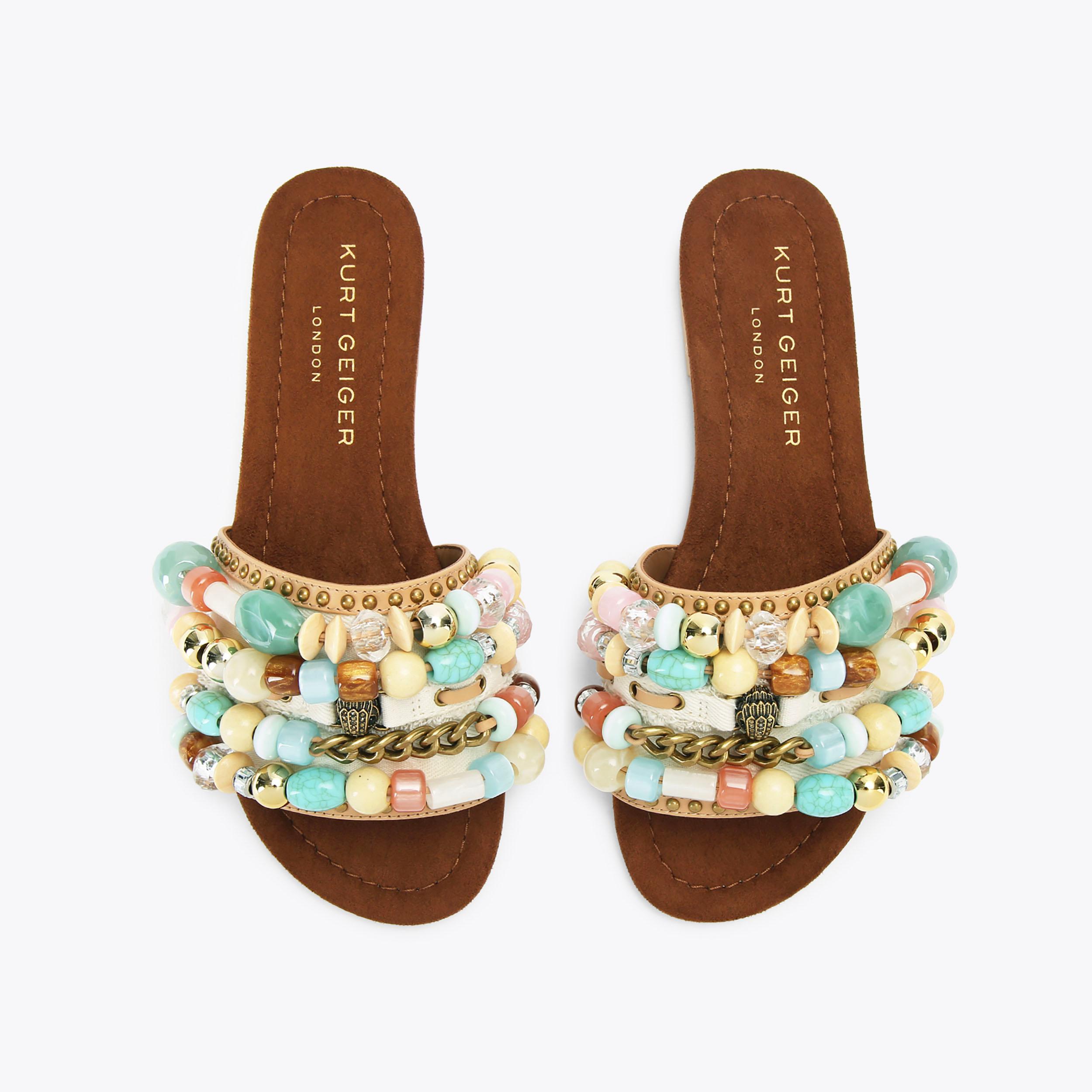 Kurt Geiger London Southbank Beaded Flat - Beige - view 3