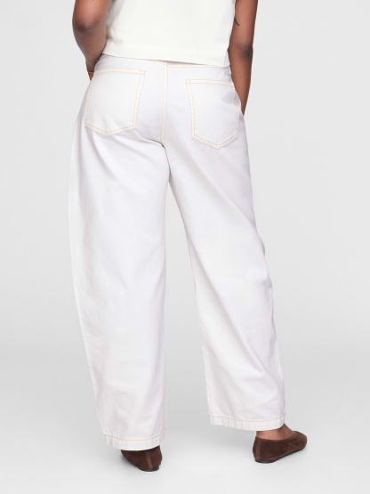 High Rise Barrel Jeans - New off white