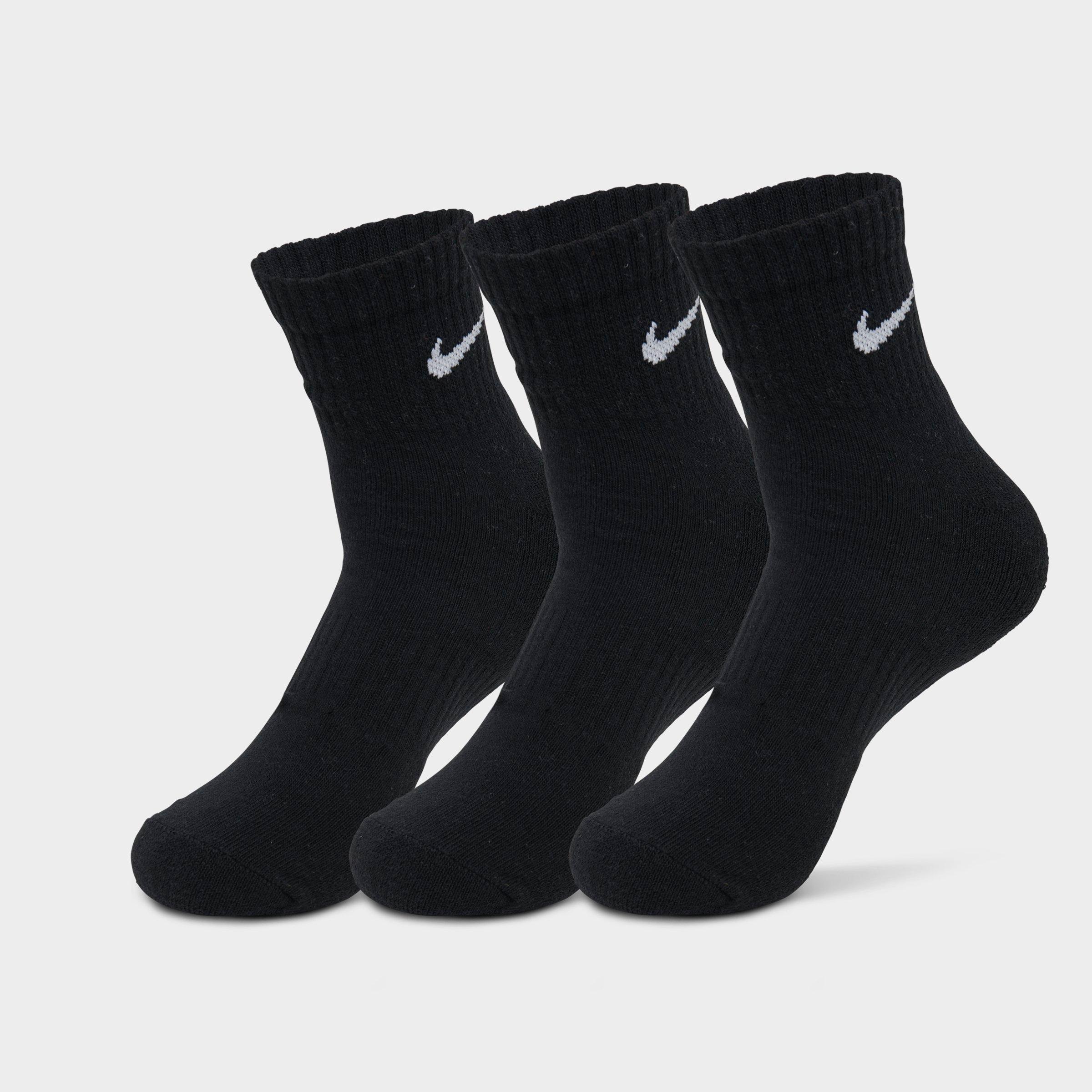 Nithtke Everyday Cushioned Training Ankle Socks (3-Pack) - Black/White