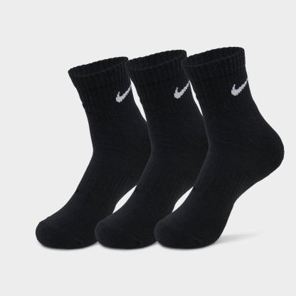Nithtke Everyday Cushioned Training Ankle Socks (3-Pack) - Black/White
