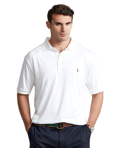 Polo Ralph Lauren Men's Big & Tall Solid Polo Shirt - White