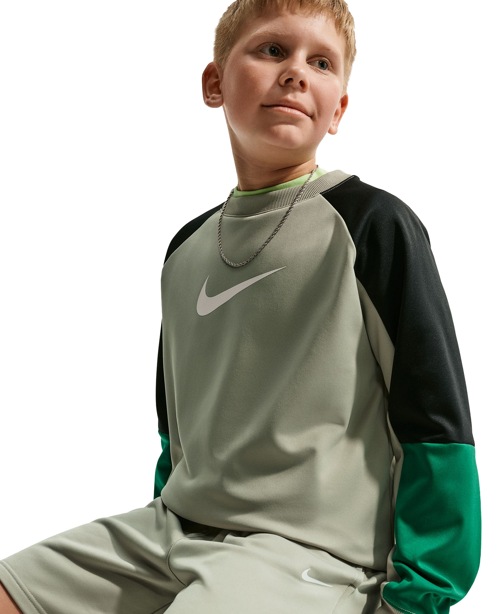 Nike Boys' 8-20 Sportswear Crewneck Sweatshirt & Shorts, 2-Piece Set - Spruce Fog
