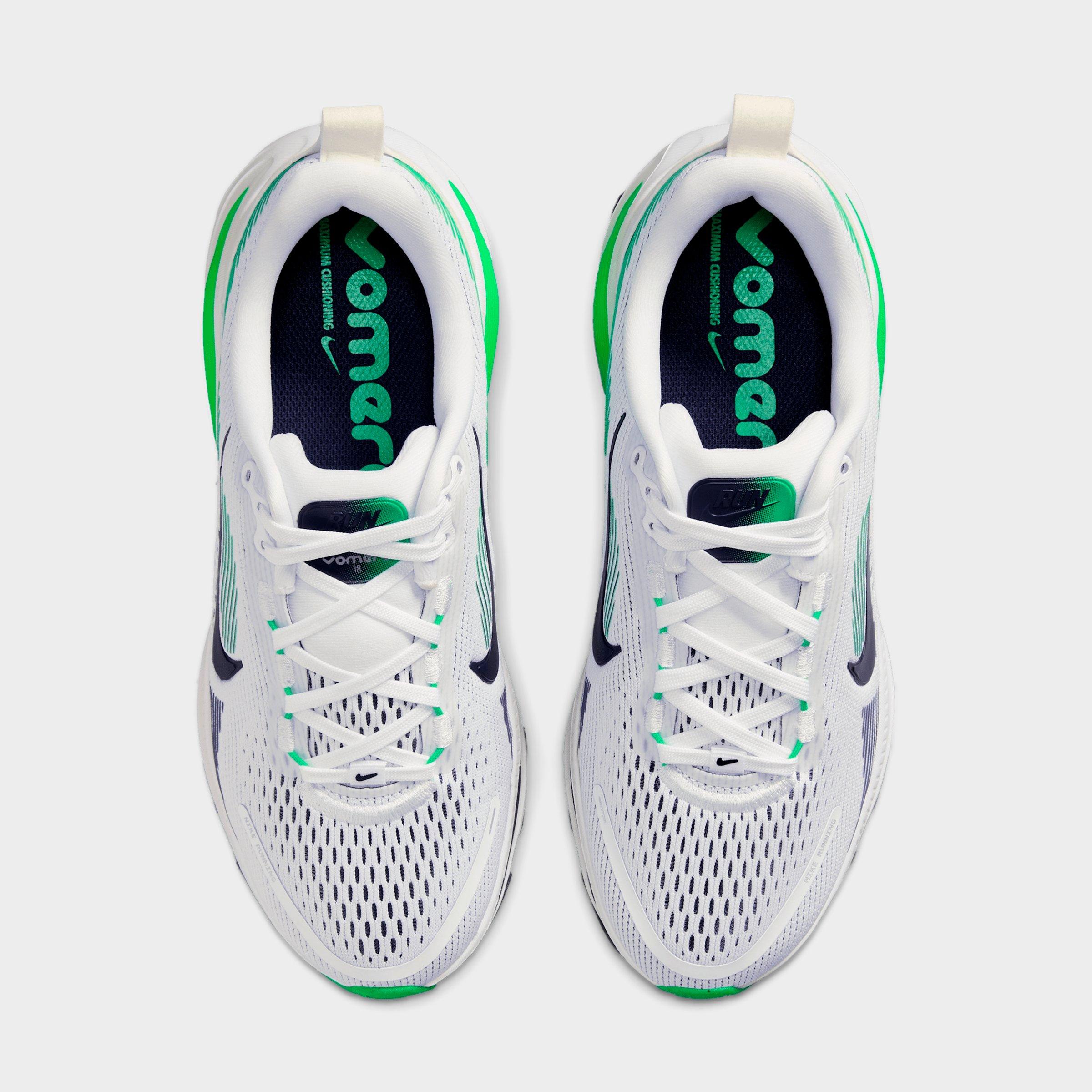 Big Kids' Nithtke Vomero 18 Running Shoes - Part 1 - White/Midnight Navy/Green Spark - Top view