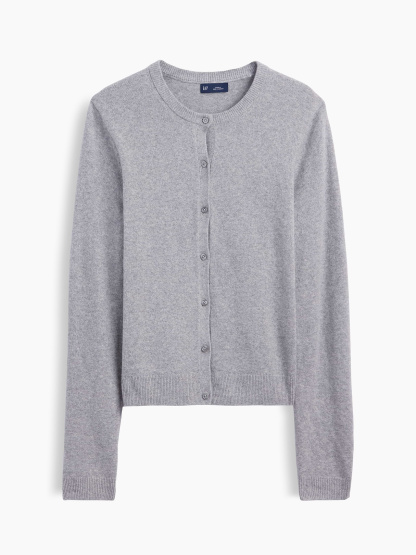CashSoft Crop Cardigan - Heather grey