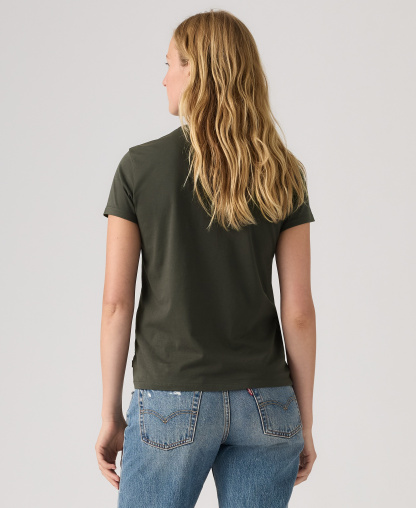 Levi's Women's Perfect Graphic Logo Cotton T-Shirt - Archival Buckle Pirate Black