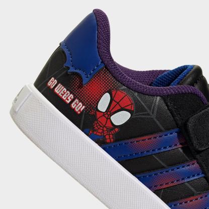 Kids' Toddler adidas VL Court 3.0 Hook-And-Loop Casual Shoes - Core Black/Royal Blue/Violet - Detail shot