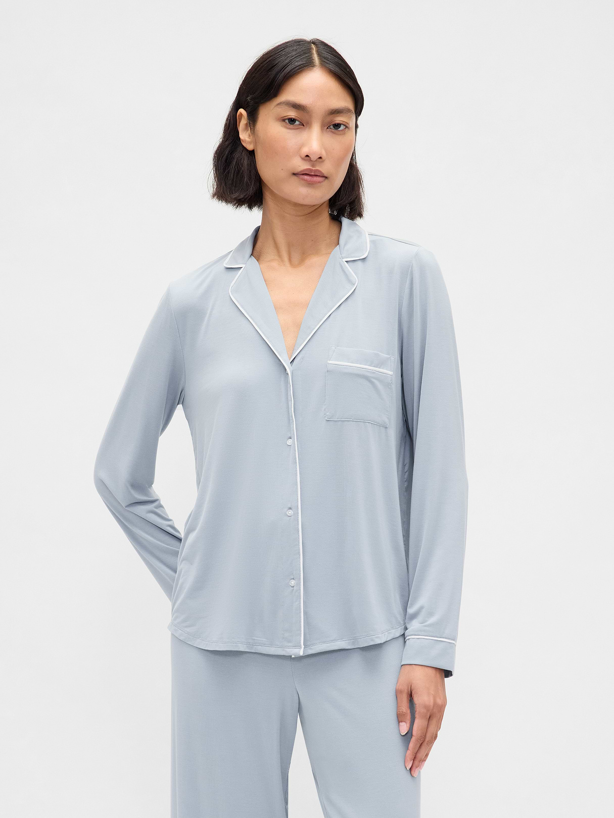 SoftMade Modal PJ Top - New england blue sky
