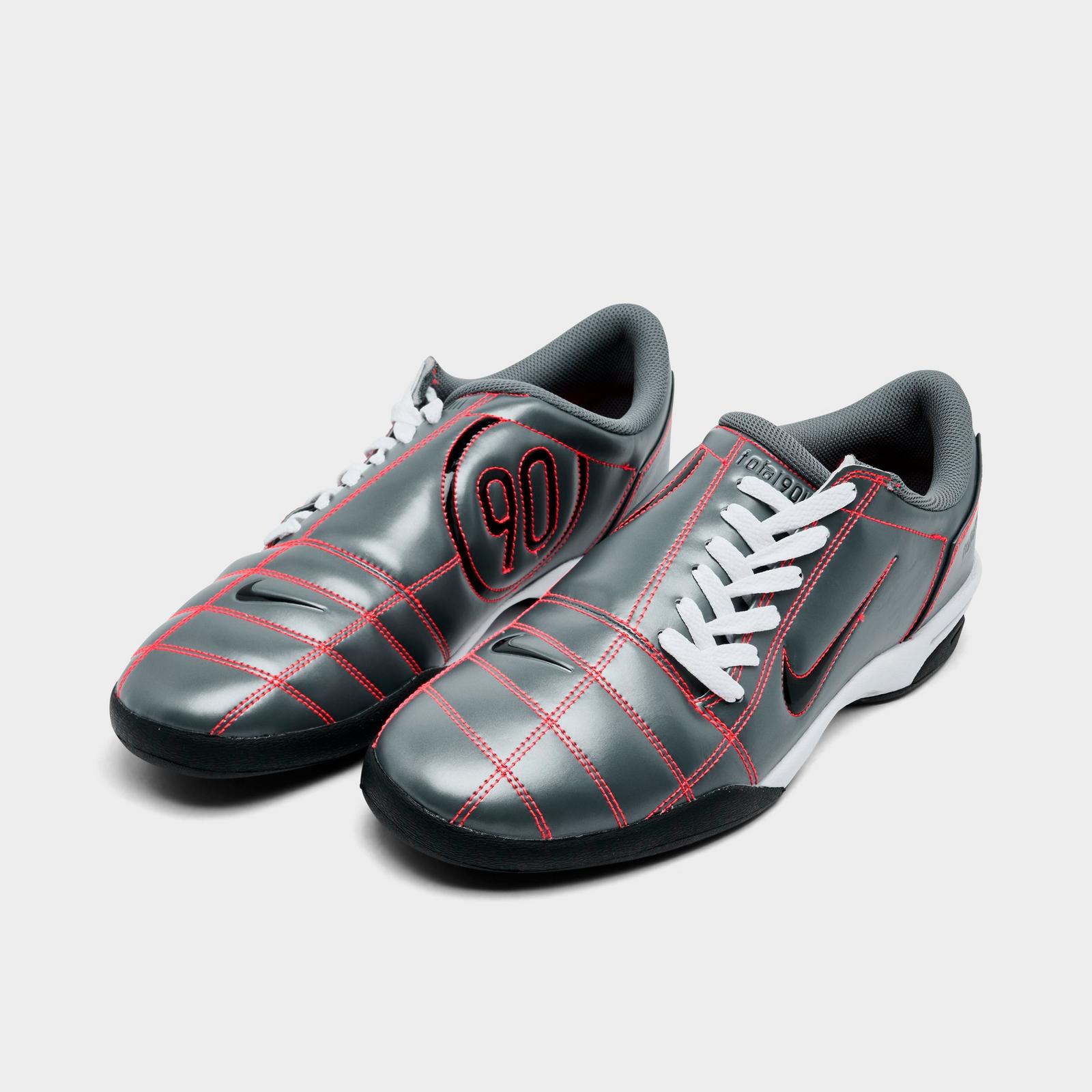 Men's Nike Total 90 Casual Shoes - Smoke Grey/Black/Bright Crimson/White