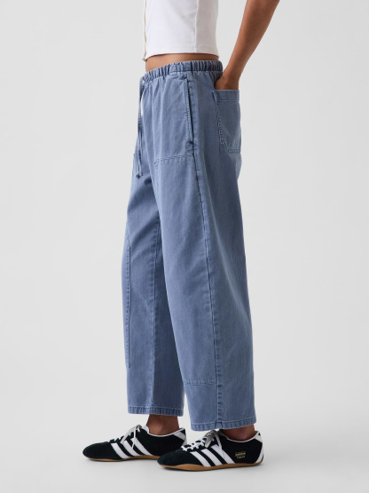 Easy Double-Knee Barrel Pants - Sargassus blue