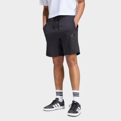 Men's adidas Essentials 3-Stripes Fleece Shorts - Black/Black