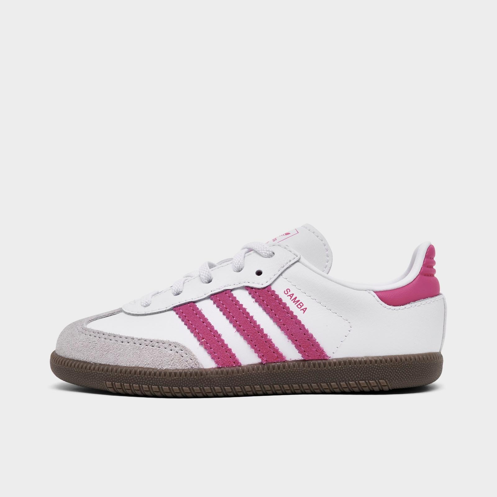 Kids' Toddler adidas Originals Samba OG Stretch Lace Casual Shoes - Footwear White/Real Magenta/Gum - view 1