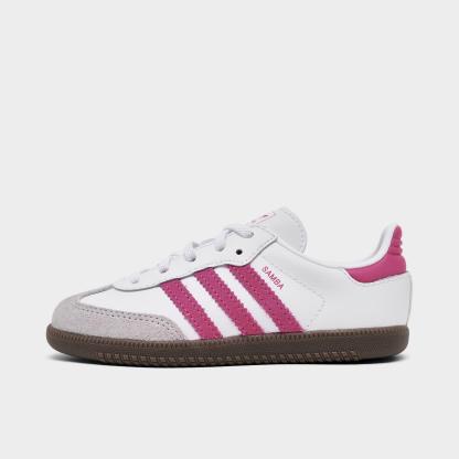 Kids' Toddler adidas Originals Samba OG Stretch Lace Casual Shoes - Footwear White/Real Magenta/Gum - view 1