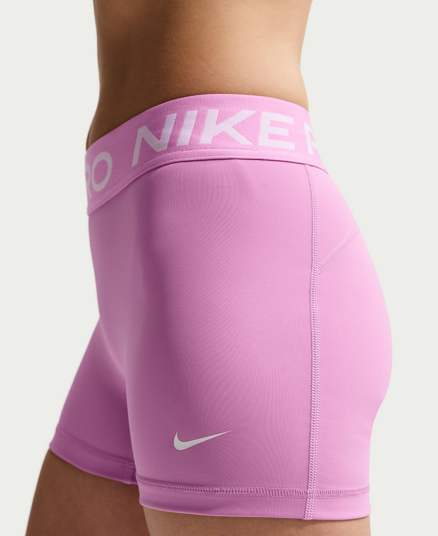 Nike Women's Mid-Rise Biker Shorts - Lt Magenta/white