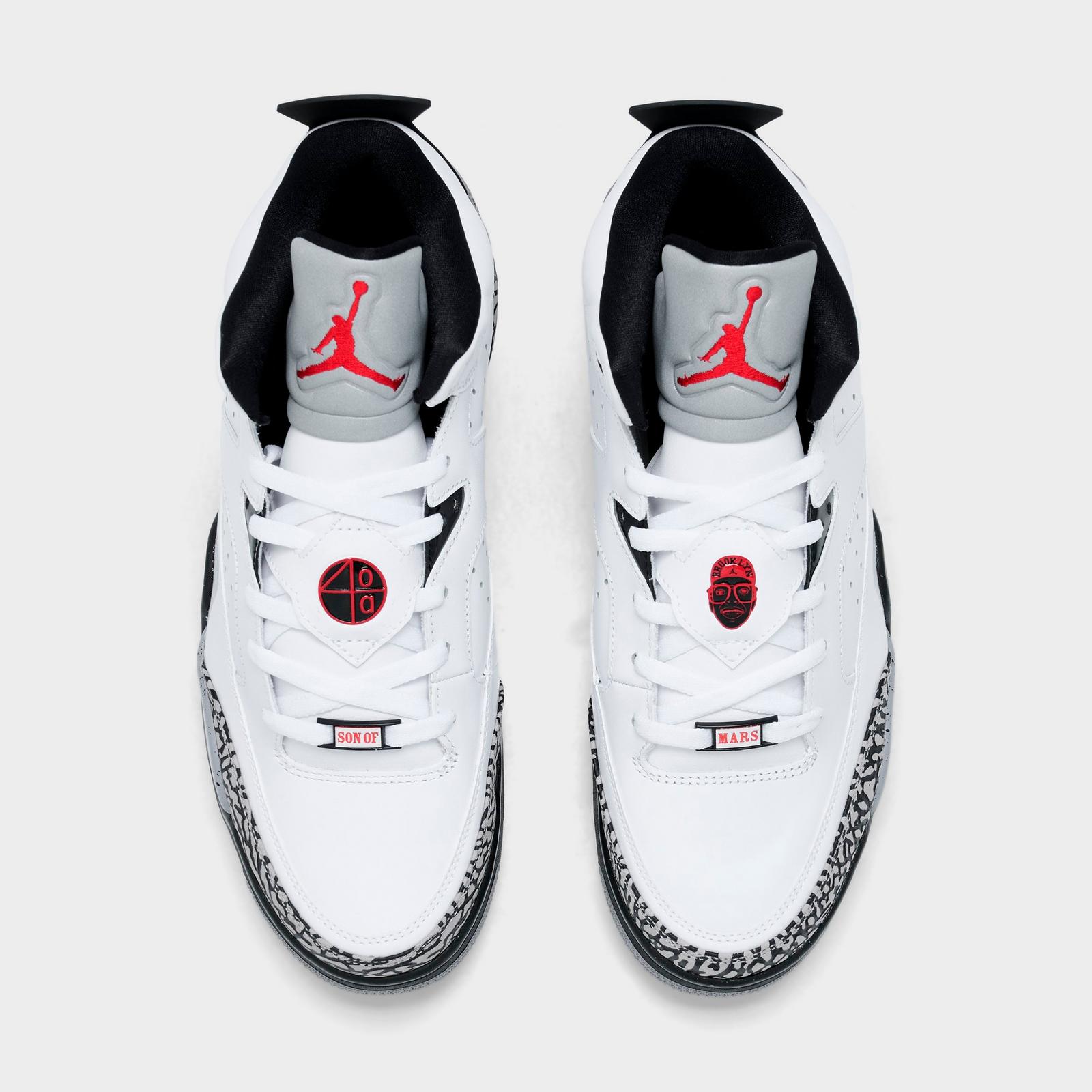 Men's Air Jordan Son of Mars Low Casual Shoes - White/Black/Cement Grey/Gym Red - Left shoe facing left. Outside of the shoe. - view 5