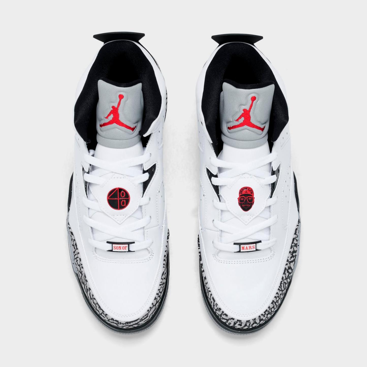 Men's Air Jordan Son of Mars Low Casual Shoes - White/Black/Cement Grey/Gym Red - Left shoe facing left. Outside of the shoe. - view 5