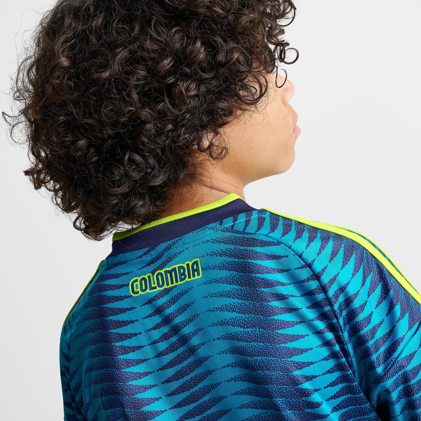 Big Kids' adidas Colombia 26 Away Soccer Jersey - Mystery Petrol/Team Navy Blue - view 6