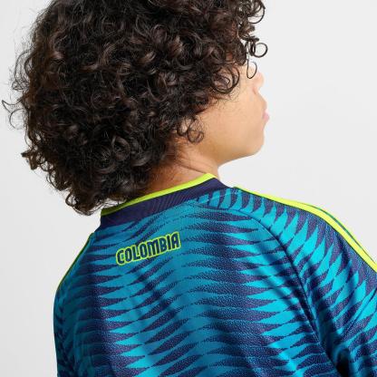 Big Kids' adidas Colombia 26 Away Soccer Jersey - Mystery Petrol/Team Navy Blue - view 6