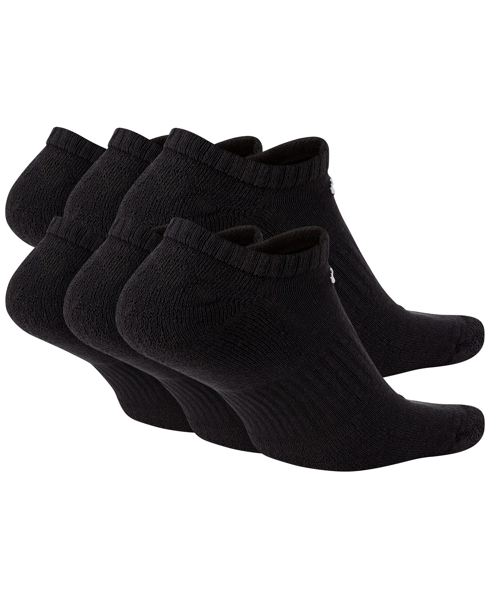 Nike Unisex Everyday Cushioned Training No-Show Socks, 6-Pack - Black