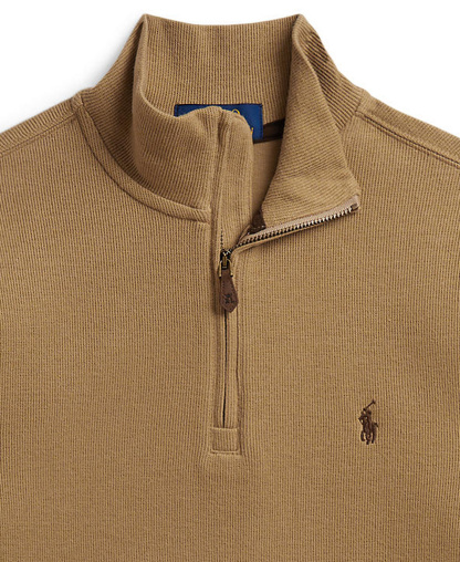 Polo Ralph Lauren Boys' 8-20 Estate Rib Quarter-Zip Sweater - Camel