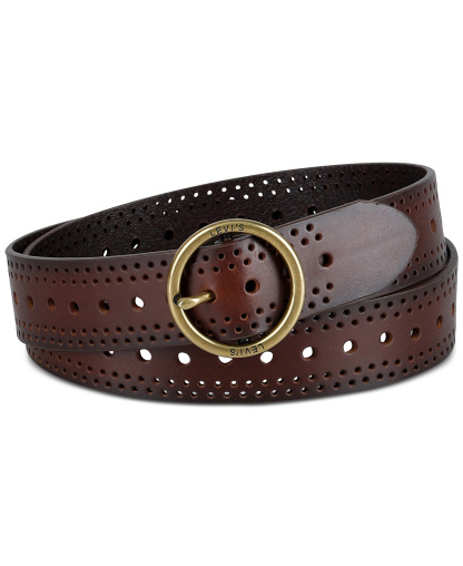 Levi's Women's Adjustable Laser Cut Leather Belt - Brown